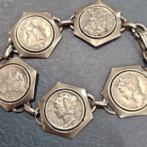 MERCURY DIMES  COIN BRACELET‎ 5 1940s Mercury Dimes